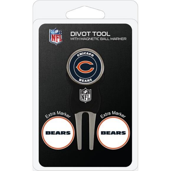 Team Golf NFL Divot Tool with 3 Golf Ball Markers Pack, Markers are Removable - Picture 2 of 2